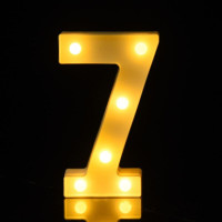 Цифра  7 пластиковая светодиодная 21,5*13,5 см на батарейках