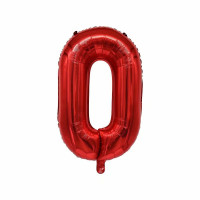 Шар фольгированный фигурный Цифра 0 90 см Красный