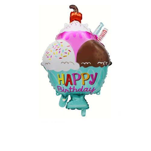Куля фольгована фігурна Десерт Happy Birthday 48х75 см