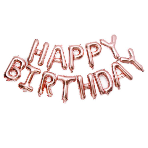 Шар фольгированный надпись надувная 40 см Happy Birthday Розовое золото Шар фольгированный надпись надувная 40 см Happy Birthday Розовое золото