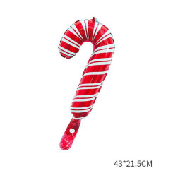 Шар фольгированный мини фигура 43х21 см Леденец Трость Красный и белый