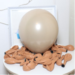 Шары латекс 10" 25 см Дабл стафф Бежевый на черном Упаковка 5 штук