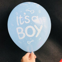 Шары латекс 12" 30 см для выписки из роддома с надписями It's a boy Голубой Упаковка 5 шт