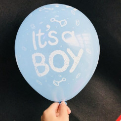Шары латекс 12" 30 см для выписки из роддома с надписями It's a boy Голубой Упаковка 5 шт