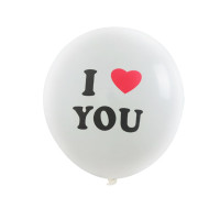 Шары латекс 12" 30 см с надписью I love you Белый Упаковка 5 шт
