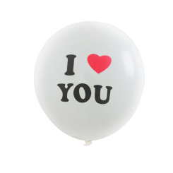 Шары латекс 12" 30 см с надписью I love you Белый Упаковка 5 шт