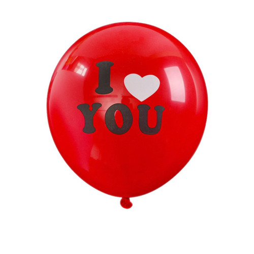 Шары латекс 12" 30 см с надписью I love you Красный Упаковка 5 шт