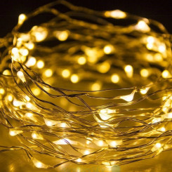 Гирлянда LED ниточная 3 метра Капля росы Теплый свет Батарейки
