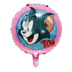Шар фольгированный круглый 18" 45 см с рисунком Том Tom and Jerry Голубой