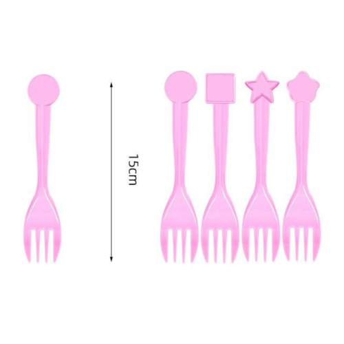 Вилки пластиковые тематические с рисунком Свинка Пеппа 15 см 5 шт Нежно розовый