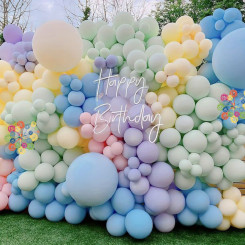 Набор 230 шаров для стены Нежная палитра Макарун разноцветный