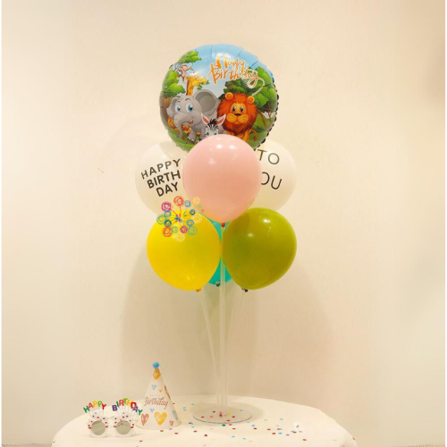 Набор 7 шаров со стойкой Сафари Happy birthday Зеленый Набор 7 шаров со стойкой Сафари Happy birthday Зеленый