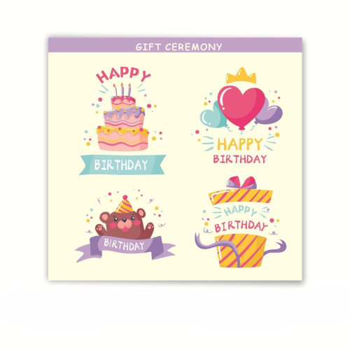 Стикеры наклейки для упаковки подарков Happy birthday Разноцветный 1 лист Стикеры наклейки для упаковки подарков Happy birthday Разноцветный 1 лист